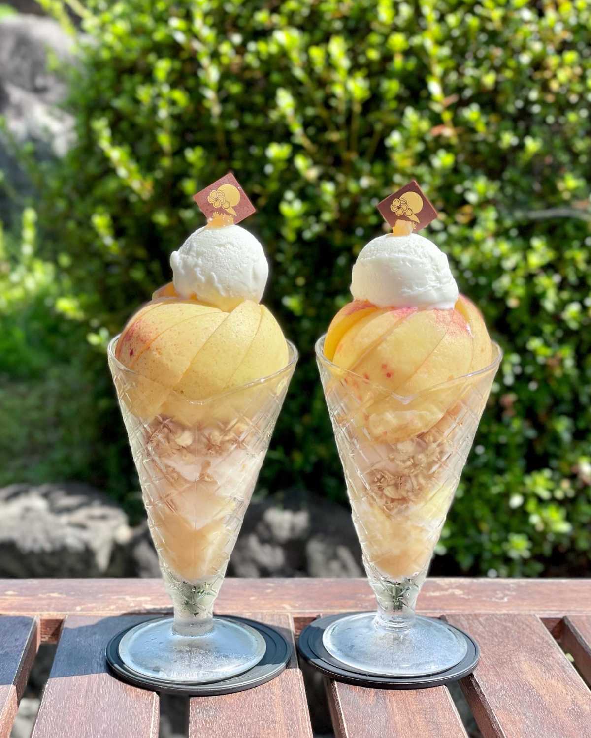 皮ごと丸々食べられちゃう 農園で作られた農薬9割減農のスペシャルな桃パフェ 藤桃庵の口コミ Triproud
